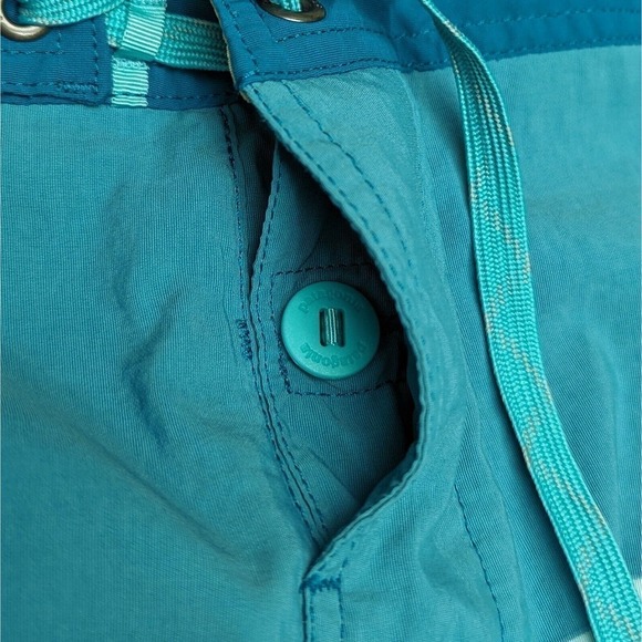 Patagonia Board Shorts 36 Blue Geo Stripe Surf Beach Hiking Drawstring Closure - Picture 10 of 11